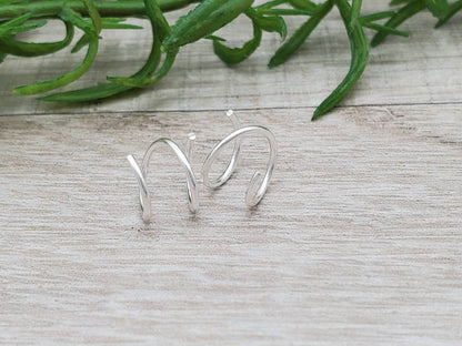 Sterling Silver Small Huggie Hoop Earrings / Hugger / Tiny Hoops