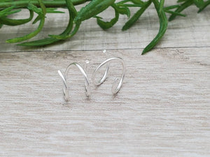 Sterling Silver Small Huggie Hoop Earrings / Hugger / Tiny Hoops