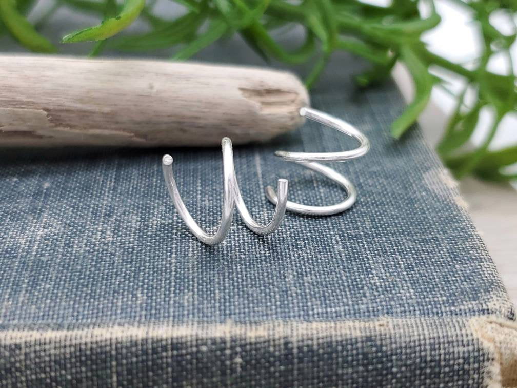Sterling Silver Small Huggie Hoop Earrings / Hugger / Tiny Hoops