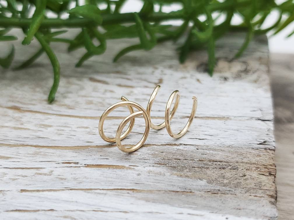 Gold Small Huggie Hoop Earrings / Hugger / Tiny Hoops