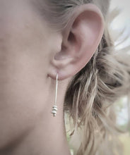 Load image into Gallery viewer, Sterling Silver Pebble Threader Earrings / Threaders / Thin Earrings
