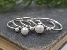Load image into Gallery viewer, Sterling Silver Pearl Stacker Rings / Stackers /
