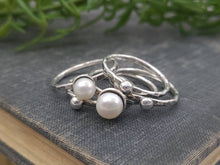 Load image into Gallery viewer, Sterling Silver Pearl Stacker Rings / Stackers /
