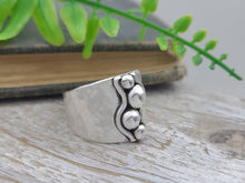 Load image into Gallery viewer, Sterling Silver Ornate Saddle Ring /Tapered Band
