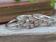 Load image into Gallery viewer, Sterling Silver and Copper Stacker Ring Set / Set of 3 or Set of 5
