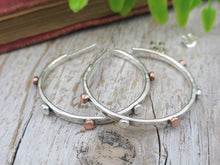 Load image into Gallery viewer, Sterling Silver and Copper  1&quot;  Hoop Earrings
