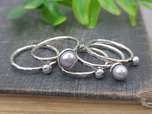 Sterling Silver Pearl Stacker Rings / Stackers /
