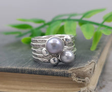 Load image into Gallery viewer, Sterling Silver Pearl Stacker Rings / Stackers /
