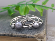 Load image into Gallery viewer, Sterling Silver Pearl Stacker Rings / Stackers /

