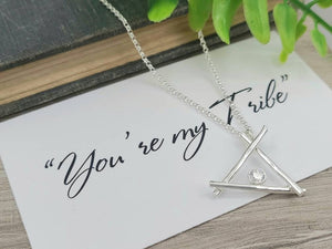 Sterling Silver You're my Tribe Teepee Necklace / Friendship /Best-friend / Family Necklace / Tribe / Bridesmaid /Mothers Day