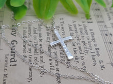 Load image into Gallery viewer, Sterling Silver Small Cross Necklace / Dainty / Faith Necklace /  Inspirational Jewelry
