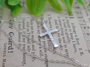 Sterling Silver Small Cross Necklace / Dainty / Faith Necklace /  Inspirational Jewelry