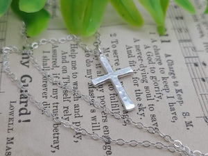 Sterling Silver Small Cross Necklace / Dainty / Faith Necklace /  Inspirational Jewelry