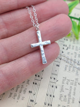 Load image into Gallery viewer, Sterling Silver Small Cross Necklace / Dainty / Faith Necklace /  Inspirational Jewelry
