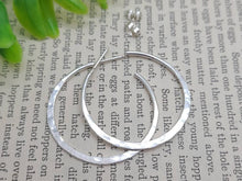 Load image into Gallery viewer, Sterling Hammered Hoop Earrings / Select your Size / Large / Medium / Small
