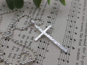 MENS Sterling Silver Cross Necklace