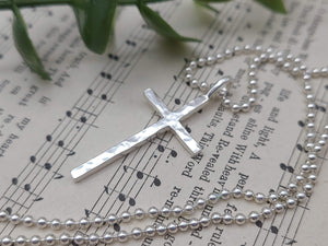MENS Sterling Silver Cross Necklace