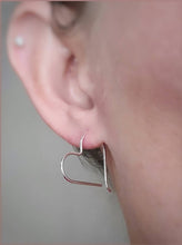 Load image into Gallery viewer, Sterling Silver Heart Hoop Earrings / Threaders / Thin Earrings
