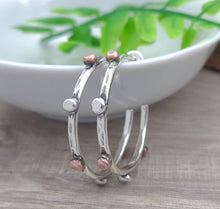 Load image into Gallery viewer, Sterling Silver and Copper  1&quot;  Hoop Earrings
