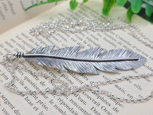 Load image into Gallery viewer, Long Sterling Silver Feather Necklace
