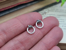 Load image into Gallery viewer, Sterling Silver Circle Wrapped Stud Earrings
