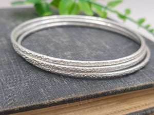 Sterling Silver Bangle Bracelet / Thin Bangles / Dainty