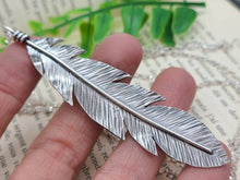 Load image into Gallery viewer, Long Sterling Silver Feather Necklace
