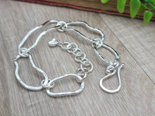 Load image into Gallery viewer, Sterling Silver Freeform Chain Link Bracelet / Hand Forged / Thick
