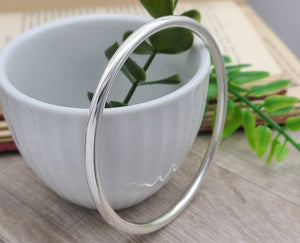 Thick Chunky 4 mm Sterling Silver Bangle / Heavy /