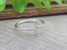 Load image into Gallery viewer, Sterling Cross Ring / Dainty / Small Cross
