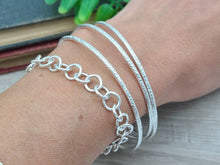 Load image into Gallery viewer, Sterling Silver Bangle Bracelet / Thin Bangles / Dainty
