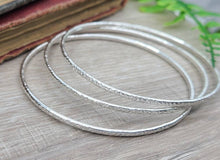 Load image into Gallery viewer, Sterling Silver Bangle Bracelet / Thin Bangles / Dainty
