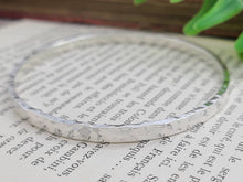 Load image into Gallery viewer, Thick Sterling Silver Wide Hammered Bangle / Heavy / Chunky
