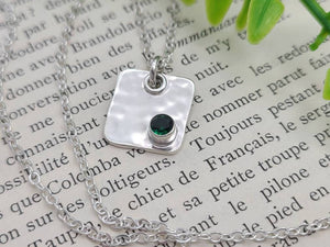 Sterling Silver & Emerald Pendant Necklace