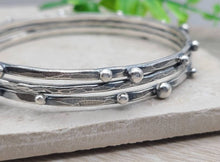 Load image into Gallery viewer, Rustic Sterling Silver Bangle Set
