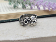 Load image into Gallery viewer, Sterling Silver &amp; Swarovski Crystal Luna Fire Ring / One of a Kind / SIZE 6 1/2
