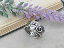 Load image into Gallery viewer, Sterling Silver &amp; Swarovski Crystal Luna Fire Ring / One of a Kind / SIZE 6 1/2
