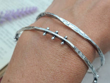 Load image into Gallery viewer, Rustic Sterling Silver Bangle Bracelet / Hammered /
