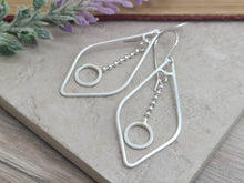 Load image into Gallery viewer, Sterling Silver Long Fringe Hoop Earrings
