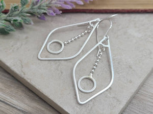 Sterling Silver Long Fringe Hoop Earrings