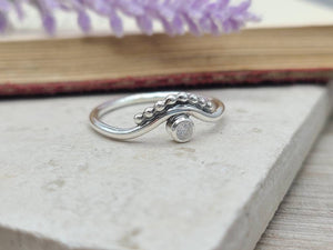 Sterling Silver Crown Ring / Chevron