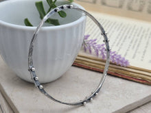 Load image into Gallery viewer, Rustic Sterling Silver Bangle Bracelet / Hammered /
