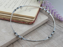 Load image into Gallery viewer, Rustic Sterling Silver Bangle Bracelet / Hammered /
