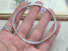 Load image into Gallery viewer, Rustic Sterling Silver Hammered Bangle Bracelet
