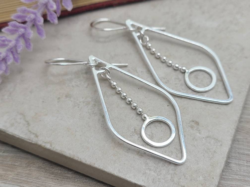 Sterling Silver Long Fringe Hoop Earrings