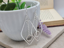 Load image into Gallery viewer, Sterling Silver Long Fringe Hoop Earrings
