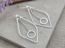 Load image into Gallery viewer, Sterling Silver Long Fringe Hoop Earrings
