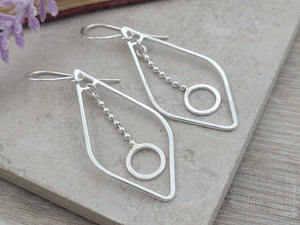 Sterling Silver Long Fringe Hoop Earrings