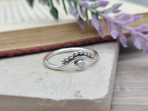 Sterling Silver Crown Ring / Chevron