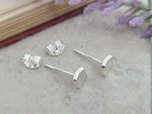 Small Sterling Square Stud Earrings / Post Earrings